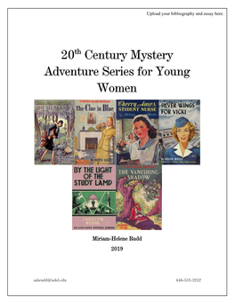 20Th Century Mystery Adventure Series for Young Women