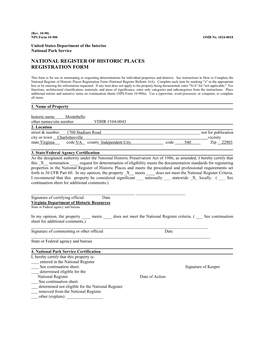 National Register of Historic Places Registration Form