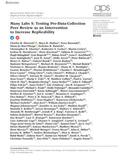 Many Labs 5: Testing Pre-Data-Collection Peer Review