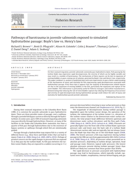 Pathways of Barotrauma in Juvenile Salmonids Exposed to Simulated Hydroturbine Passage: Boyle's Law Vs. Henry's