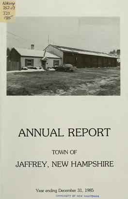 Annual Reports of the Town Officers of Jaffrey