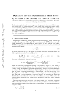 Dynamics Around Supermassive Black Holes 1
