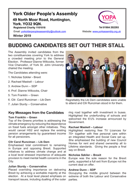 Budding Candidates Set out Their Stall