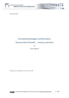 Constitutional Judges and Secession