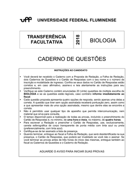 Biologia Caderno De Questões