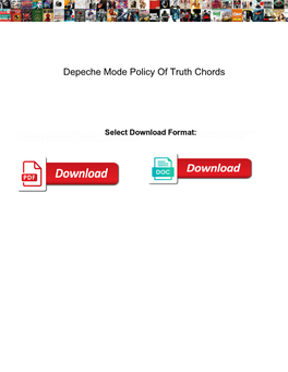 Depeche Mode Policy of Truth Chords