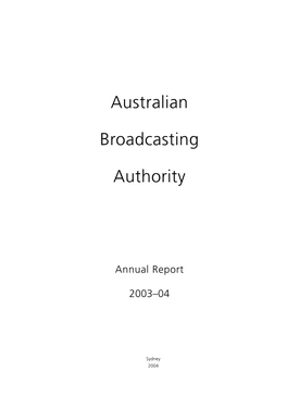 Australian Broadcasting Authority at Address Below