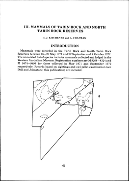 Mammals of Tarin Rock and North Tarin Rock Reserves