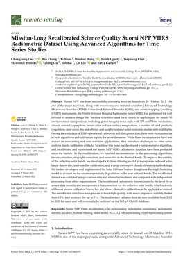 Mission-Long Recalibrated Science Quality Suomi NPP VIIRS Radiometric Dataset Using Advanced Algorithms for Time Series Studies