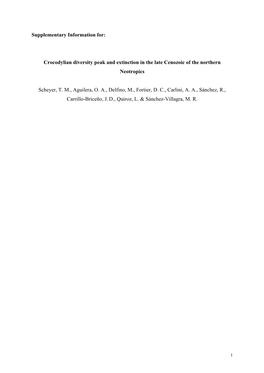 Crocodylian Diversity Peak and Extinction in the Late Cenozoic of the Northern Neotropics