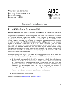 I. Ardc E-Blast, September 2012