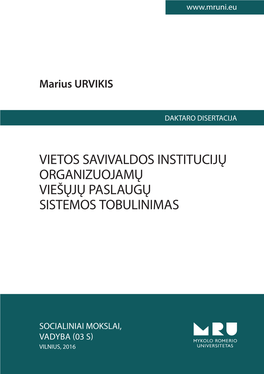 Vietos Savivaldos Institucijų Organizuojamų Viešųjų Paslaugų Sistemos Tobulinimas