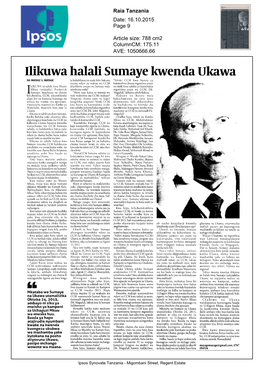 Aia Tanzania Date: 16.10.2015 Page 9