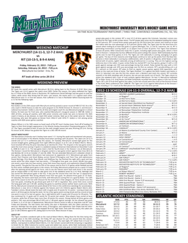 Game Notes Vs RIT 2-15-16.Indd