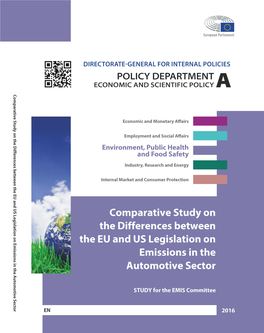 Comparative Study on the Differences Between the EU and US Legislation on Emissions in the Automotive Sector