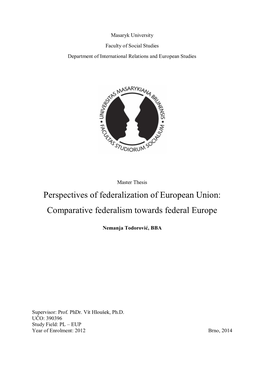 Perspectives of Federalization of European Union: Comparative Federalism Towards Federal Europe