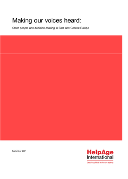 Making Our Voices Heard: Older People and Decision-Making in East and Central Europe