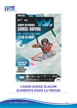 Canoe-Kayak Slalom Elements Pour La Presse