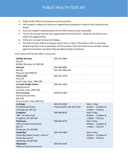 Public Health Tool Kit