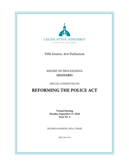 Reforming the Police Act