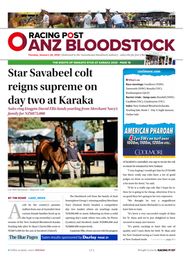 Star Savabeel Colt Reigns Supreme on Day Two at Karaka | 2 | Tuesday, January 28, 2020