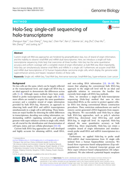 Holo-Seq: Single-Cell Sequencing of Holo-Transcriptome