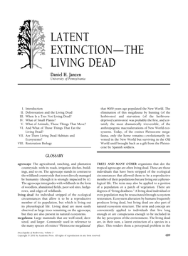 LATENT EXTINCTION—THE LIVING DEAD Daniel H