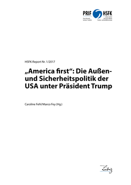 Die Außen- Und Sicherheitspolitik Der USA Unter Präsident Trump