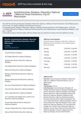 JEEP Bus Time Schedule & Line Route