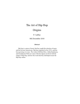 The Art of Hip Hop Origins