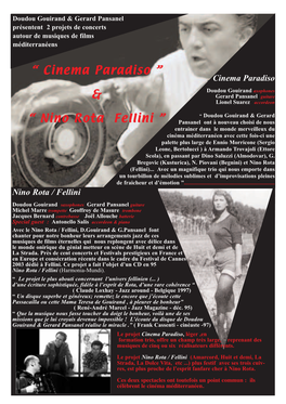 “ Cinema Paradiso ” & “ Nino Rota Fellini ”