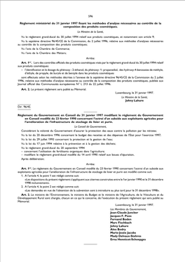 Anvier 1997 Fixant Les Méthodes D’Analyse Nécessaires Au Contrôle De La Composition Des Produits Cosmétiques