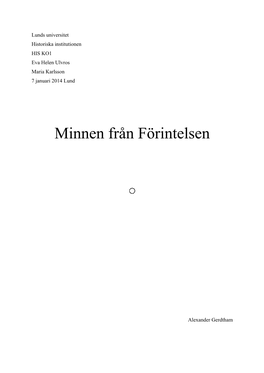 Minnen Från Förintelsen