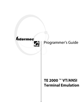 TE 2000 Terminal Emulation Programmer's Guide VT/ANSI