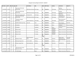 Dispatch Activity Report 6/14/19 - 6/20/19