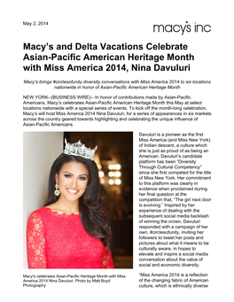 Macy's and Delta Vacations Celebrate Asian-Pacific