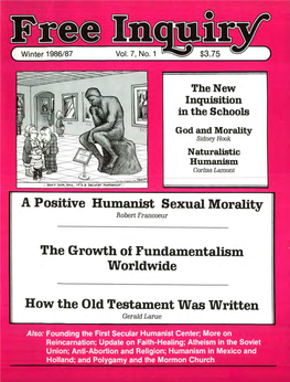 A Positive Humanist Sexual Morality the Growth of Fundamentalism