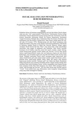 Dayak Asal-Usul Dan Penyebarannya Di Bumi Borneo (1)