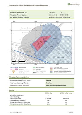 Doncaster Local Plan: Archaeological Scoping Assessment