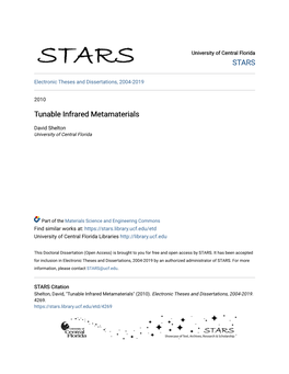 Tunable Infrared Metamaterials