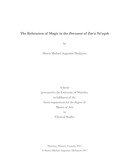 The Refutation of Magic in the Dərsanat of Zärʾa Yaʿəqob