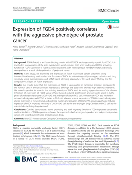 Expression of FGD4 Positively Correlates with the Aggressive