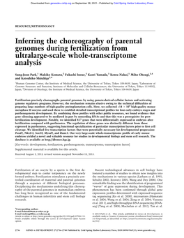 Inferring the Choreography of Parental Genomes During Fertilization from Ultralarge-Scale Whole-Transcriptome Analysis