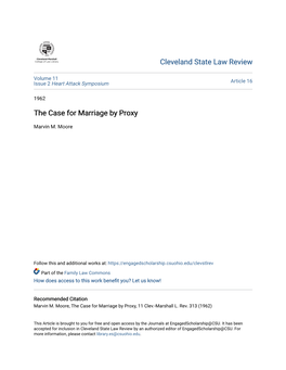 The Case for Marriage by Proxy