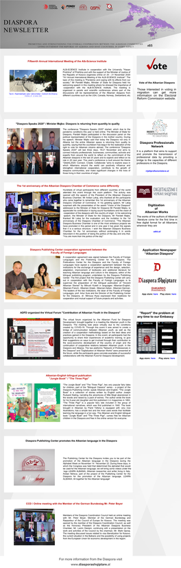 Newsletter E Diasporës Finale 8 Lajme