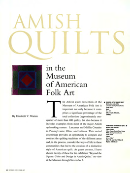 Amish Quilts in the Museum of American Folk