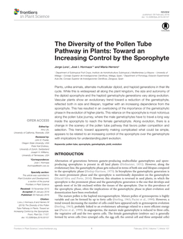 The Diversity of the Pollen Tube Pathway in Plants: Toward an Increasing Control by the Sporophyte