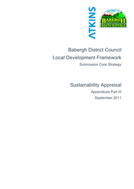 Sustainability Appraisal