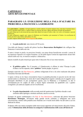 Capitolo 5 Arte Rinascimentale Paragrafo 1.5: Evoluzione Della Pala D'altare Da Piero Della Francesca a Giorgione