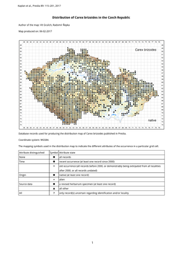 1 Distribution of Carex Brizoides in the Czech Republic